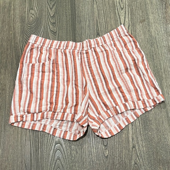 Old Navy High Rise Shorts Linen Blend Elastic Waist Striped Multicolor  Size L - Picture 1 of 6